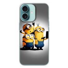 Чехол для Ребёнка на Айфон 16 Плюс (VPrint) – Три миньона
