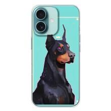 Чехол ДОБЕРМАН для iPhone 16 Plus – Король доберман