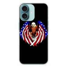 Чехол Флаг USA для iPhone 16 Plus (Крылья США)