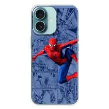 Силиконовый Чехол для iPhone 16 Plus – Человек Паук