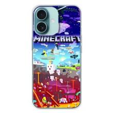 Чехол майнкрафт для iPhone 16 Plus – MINECRAFT