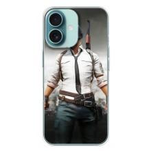 Силиконовый чехол с картинкой "Герой Pubg" на iPhone 16 Plus – Пабг