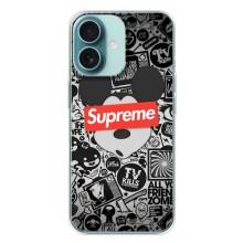 Чохол з Брендами одягу на Айфон 16 Плюс – Supreme Маус