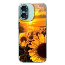 Чехол с Цветами для iPhone 16 Plus (поле подсолнухов)