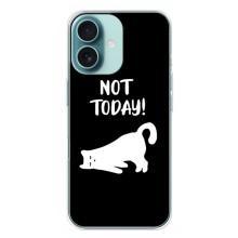 Бампер с изображением Котиков для Айфон 16 Плюс – Not Today
