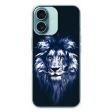 Чехол с картинкой на iPhone 16 Plus – Лев - синий