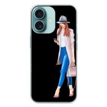Чехол с картинкой Модные Девчонки iPhone 16 Plus – Девушка со смартфоном