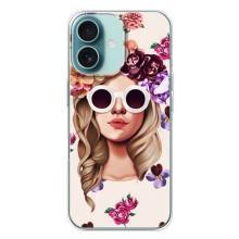 Чехол с картинкой Модные Девчонки iPhone 16 Plus – Девушка в очках
