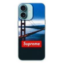 Чеохол для iPhone 16 Plus з картинкою Supreme (AlphaPrint) – Стиль Supreme
