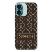 Чеохол для iPhone 16 Plus з картинкою Supreme (AlphaPrint) – Supreme LV