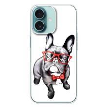Бампер для iPhone 16 Plus с картинкой "Песики" – В очках