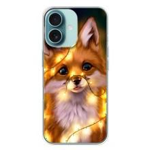 Чехол с Лисичкой для iPhone 16 Plus – Новогодний лисенок