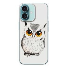 Чехол с птицами на iPhone 16 Plus (VPrint) (Милая Сова)