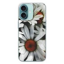 Чехол с ромашками на iPhone 16 Plus – Цветы Ромашки
