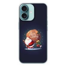 Чехол Санта Клаус для iPhone 16 Plus – Подарки от Санты
