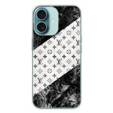 Чехол Стиль Louis Vuitton на iPhone 16 Plus (LV на белом)