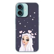 Чехол Стильные девушки на iPhone 16 Plus – Девушка и сердечки