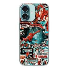 Чехол Супергерой Человека Паука на iPhone 16 Plus – Комиксы Человек Паук