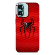 Чехол Супергерой Человека Паука на iPhone 16 Plus – Паук марвел