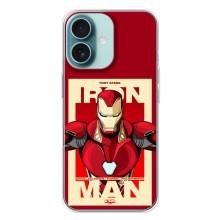 Чехол Супергерой Железный человек на iPhone 16 Plus – Iron man