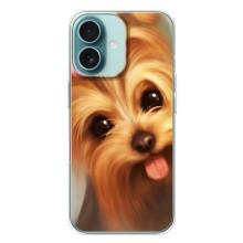 Чехол (ТПУ) Милые собачки для iPhone 16 Plus – Йоршенский терьер