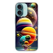 Чохол (ТПУ) з планетами на iPhone 16 Plus – Сонячна система