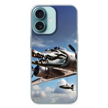 Чехол с мемом Тралалело тралала на iPhone 16 Plus (Бомбардиро крокодило)