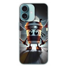 Чехол с мемом Тралалело тралала на iPhone 16 Plus (Капучино асасино)