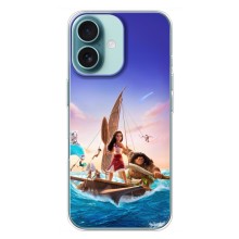 Чехол с мультфильмом Моана iPhone 16 Plus (Моана и Мауи)