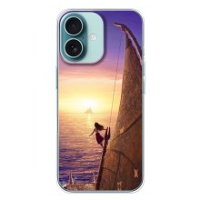 Чехол с мультфильмом Моана iPhone 16 Plus (Моана в море)