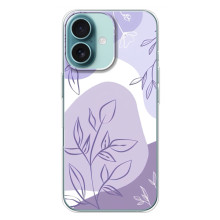 Силиконовый чехол с принтом в цветах на iPhone 16 Plus – Фиолетовый дизайн