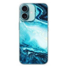 Мраморний чехол на iPhone 16 Plus (VPrint) (Блакитний мрамор)