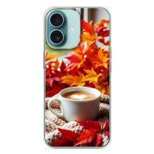 Чехол с уникальным дизайном «Осень с кофе» для iPhone 16 Plus