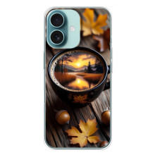 Чохол з унікальним дизайном 'Осінь з кавою' для iPhone 16 Plus – Темна кава