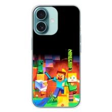 Чехлы для iPhone 16 Plus (Персонажи Майн Крафт) – Герой Майнкрафт