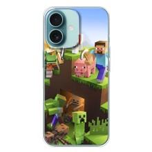 Чехлы для iPhone 16 Plus (Персонажи Майн Крафт) – Майн-крафт