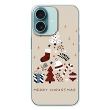 Різдвяні Чохли для iPhone 16 Plus (VPrint) (Merry Christmas)