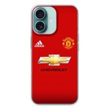 Силиконовые Чехлы принт Футбол на iPhone 16 Plus – Man United