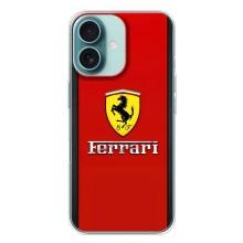 Силіконовий бампер з картинкою машини на iPhone 16 Plus – Ferrari Logo