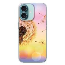 Силиконовый Чехол с одуванчиками на iPhone 16 Plus – Цветок-одуванчик