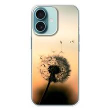 Силиконовый Чехол с одуванчиками на iPhone 16 Plus – Роздумаханый одуванчик