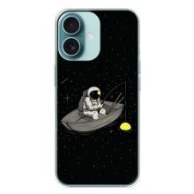 Силіконовый Чохол з принтом "Космонавти" на iPhone 16 Plus – Космонавт на рибалці