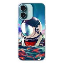 Силіконовый Чохол з принтом "Космонавти" на iPhone 16 Plus – Космонавт у воді