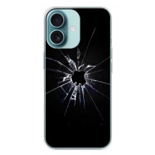 Текстурный Чехол для iPhone 16 Plus (Биток стекло)