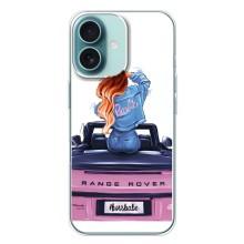 Силиконовый Чехол на iPhone 16 Plus с картинкой Стильных Девушек – Девушка на машине