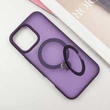 TPU+PC чохол Metal Buttons with MagSafe Colorful HQ Ring для Apple iPhone 16 Pro Max (6.9") – Purple