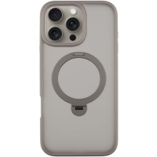 TPU+PC чехол Metal Buttons with MagSafe Colorful HQ Ring для Apple iPhone 16 Pro Max (6.9") (Grey)