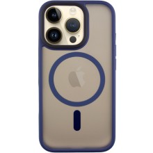 TPU+PC чехол Metal Buttons with MagSafe для Apple iPhone 16 Pro Max (6.9") (Синий)