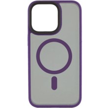 TPU+PC чехол Metal Buttons with MagSafe для Apple iPhone 16 Pro Max (6.9") (Темно-Фиолетовый)