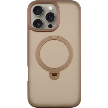 TPU+PC чохол Metal Buttons with MagSafe Colorful HQ Ring для Apple iPhone 16 Pro Max (6.9") – Rose Gold